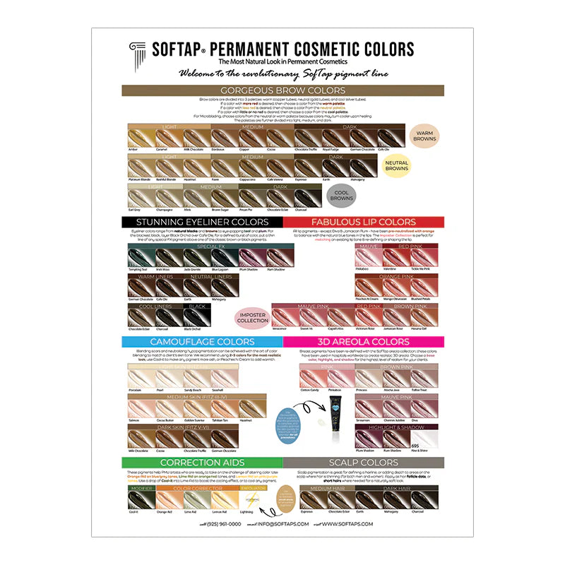 Large SofTap Color Chart